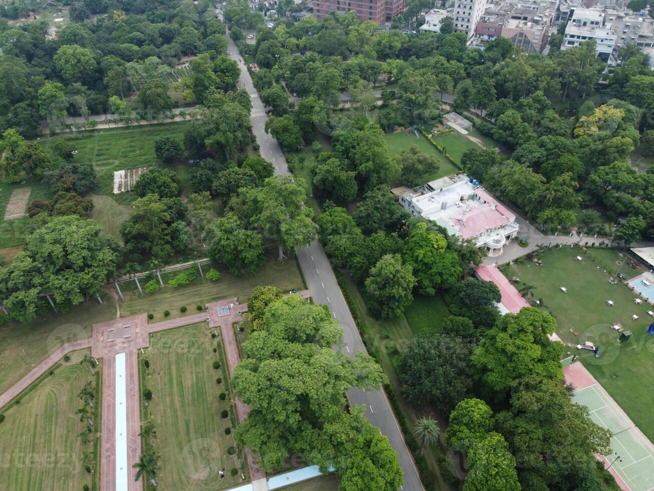 Aerial view of green city on 2023-09-17 in Lahore Pakistan photo