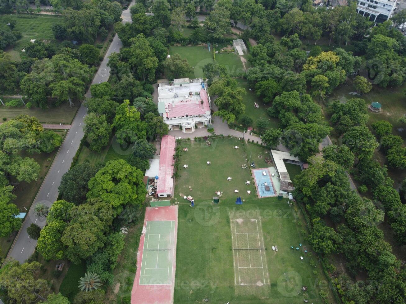 Aerial view of green city on 2023-09-17 in Lahore Pakistan photo