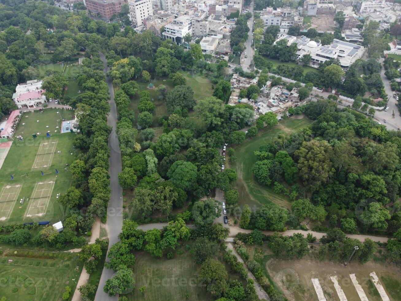 Aerial view of Jinah Garden on 2023-07-17 in Lahore Pakistan. photo