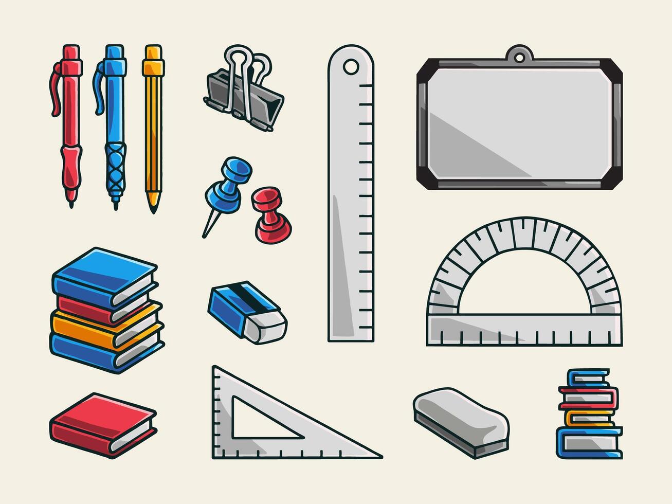 School items and uttensils vector