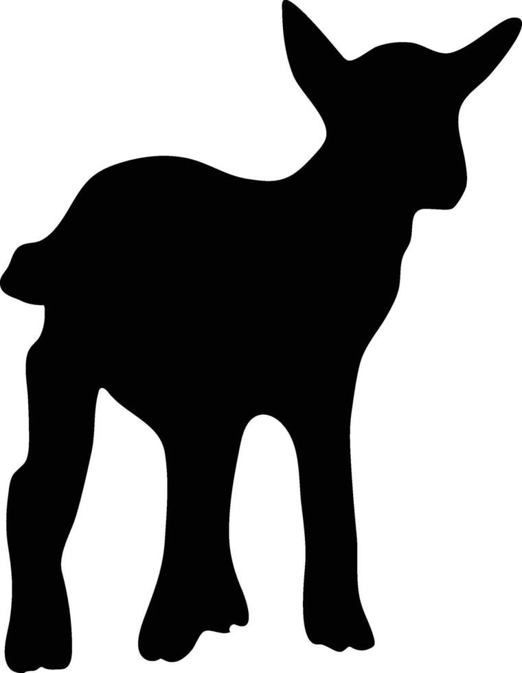 Baby Goats Playing in Farmyard vector or silhouette file
