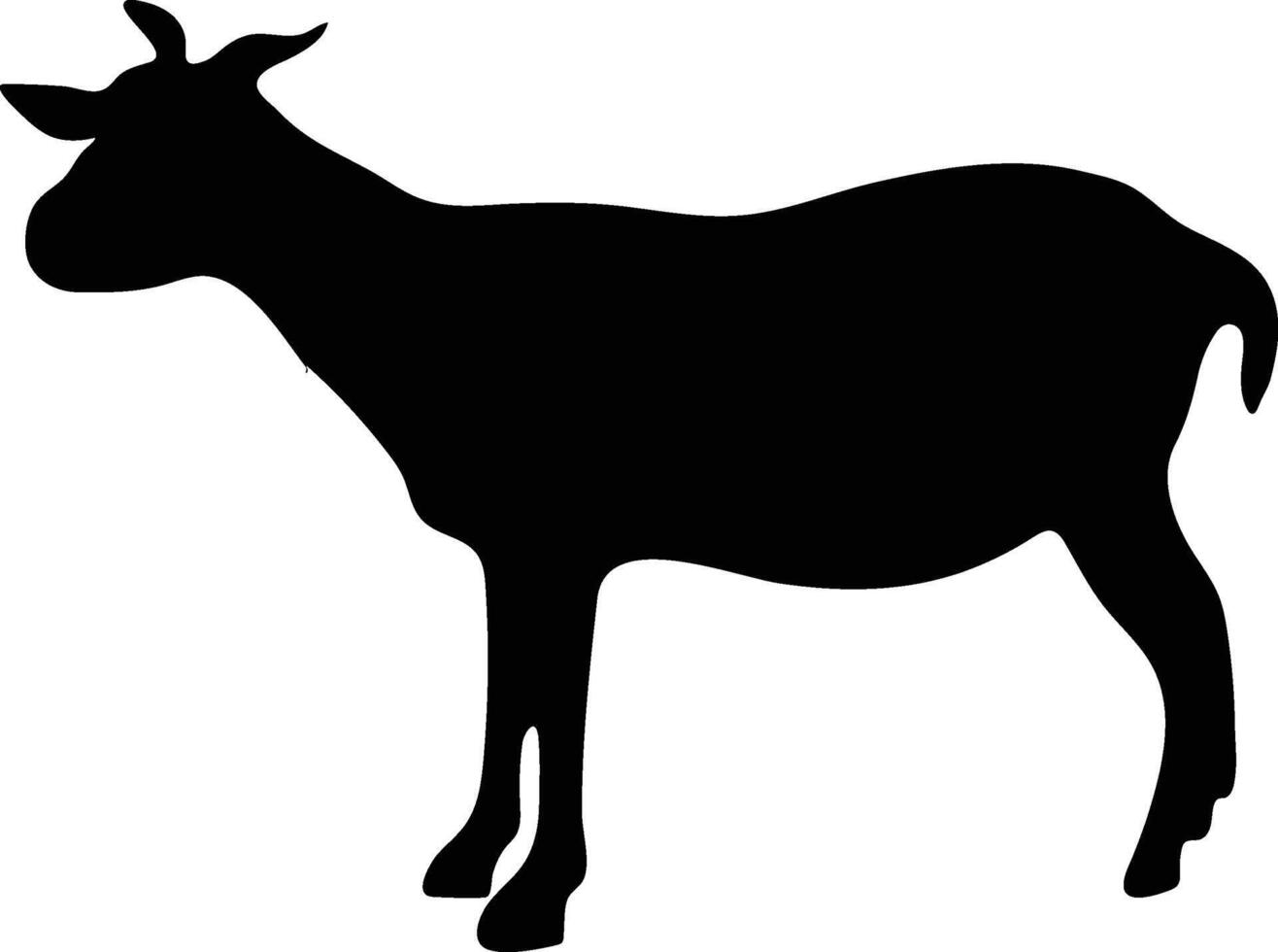 Goats Roaming in Countryside vector or silhouette