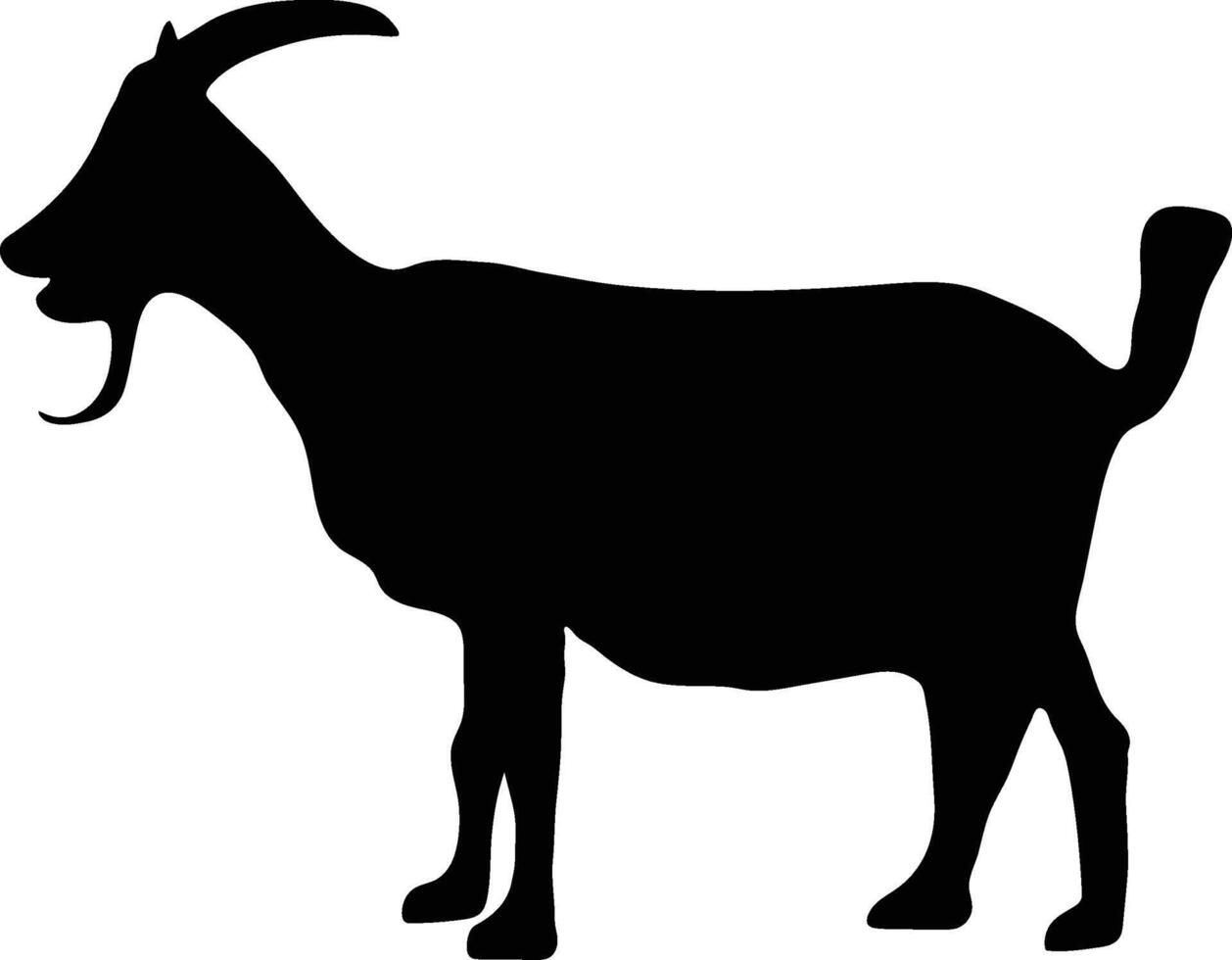Goats Roaming in Countryside vector or silhouette