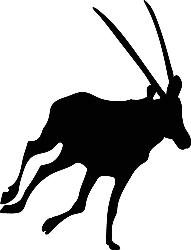 Mountain Goats Grazing on Alpine Pasture silhouette or vector