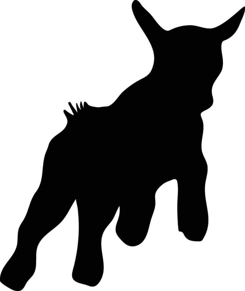 Baby Goats Playing in Farmyard vector or silhouette file