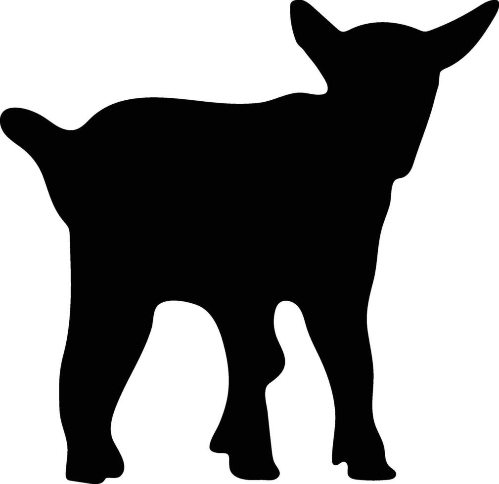 Baby Goats Playing in Farmyard vector or silhouette file