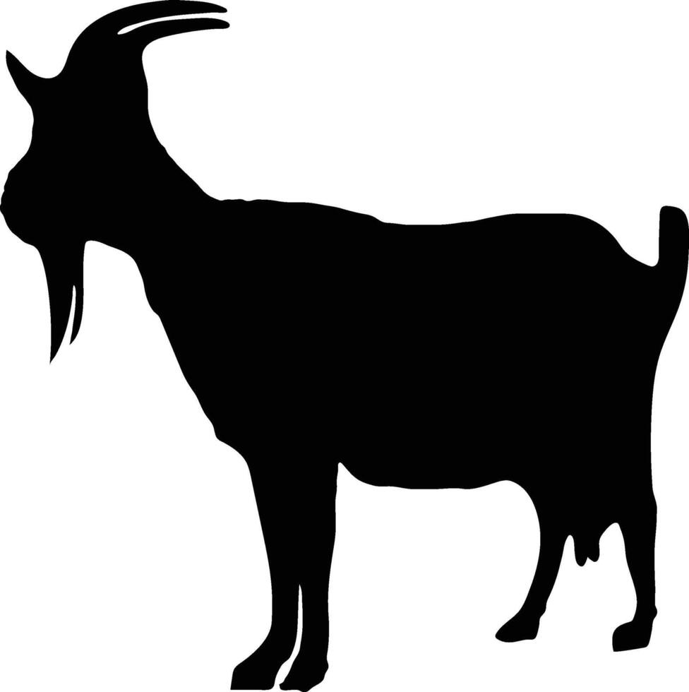 Goats Roaming in Countryside vector or silhouette