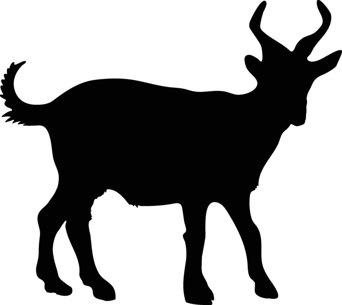 Goats Roaming in Countryside vector or silhouette