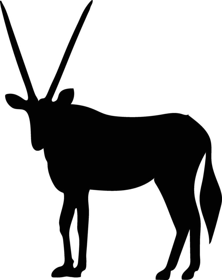 Mountain Goats Grazing on Alpine Pasture silhouette or vector