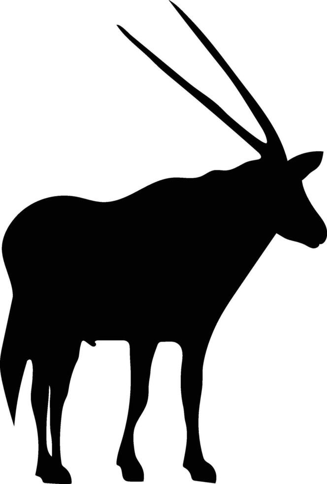 Mountain Goats Grazing on Alpine Pasture silhouette or vector