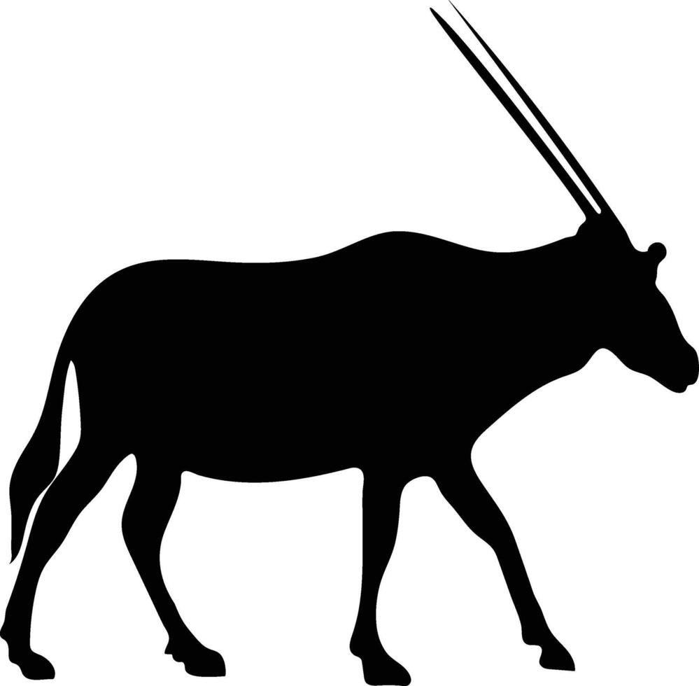 Mountain Goats Grazing on Alpine Pasture silhouette or vector