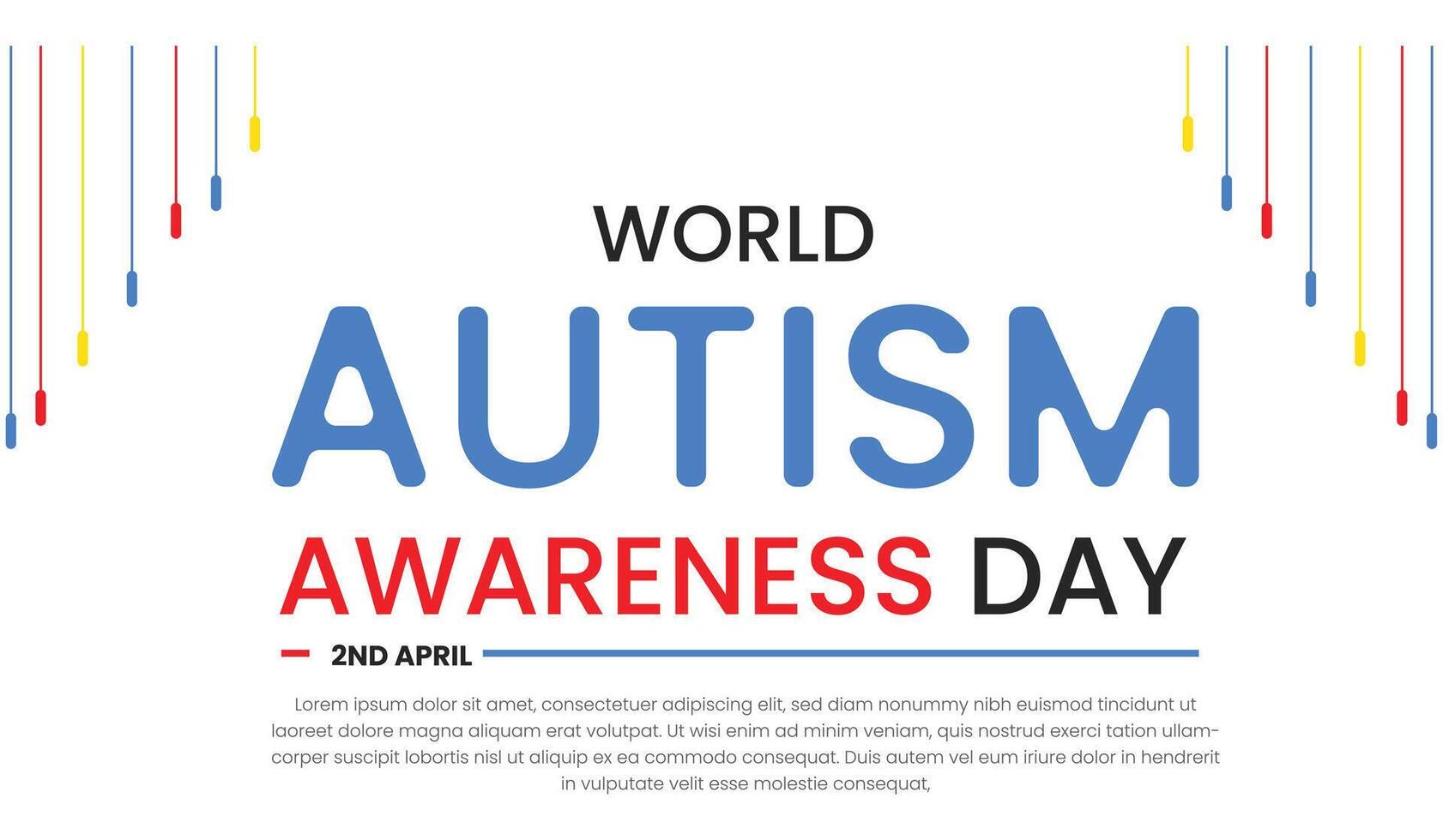 World Autism day, Empowering Individuals with Autism, World Autism Awareness Day. April 22. Holiday concept. Template for background, banner, card, poster with text inscription. vector