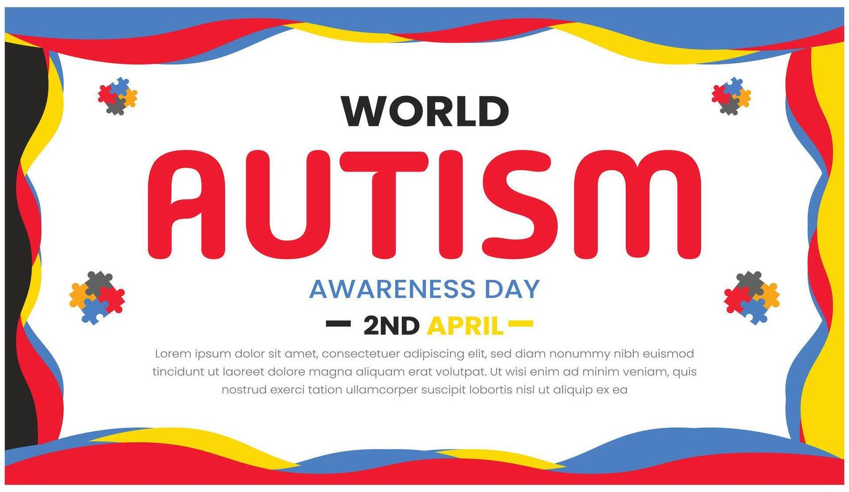 World Autism day, Empowering Individuals with Autism, World Autism Awareness Day. April 22. Holiday concept. Template for background, banner, card, poster with text inscription. vector