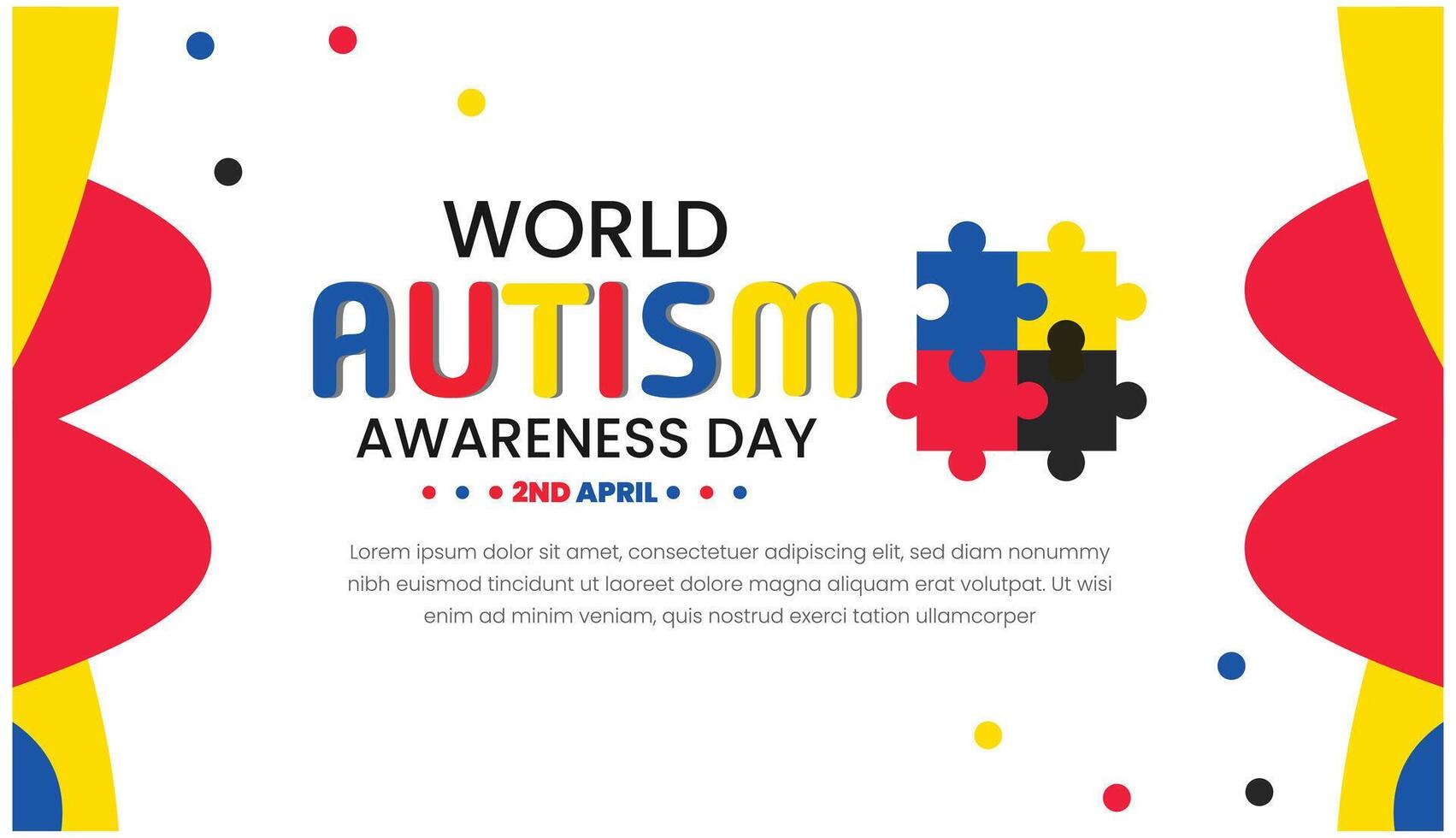 World Autism day, Empowering Individuals with Autism, World Autism Awareness Day. April 22. Holiday concept. Template for background, banner, card, poster with text inscription. vector