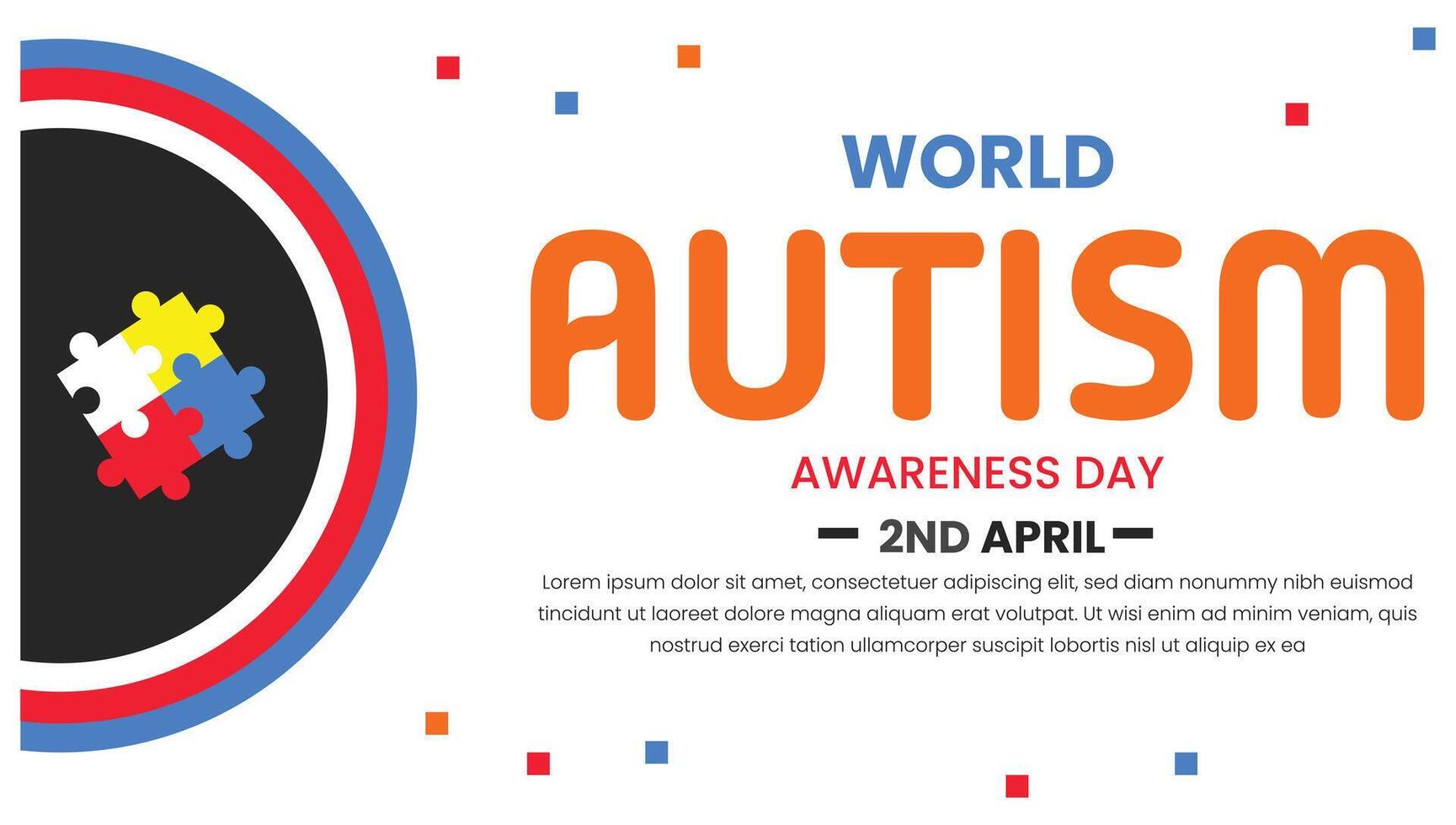 World Autism day, Empowering Individuals with Autism, World Autism Awareness Day. April 22. Holiday concept. Template for background, banner, card, poster with text inscription. vector