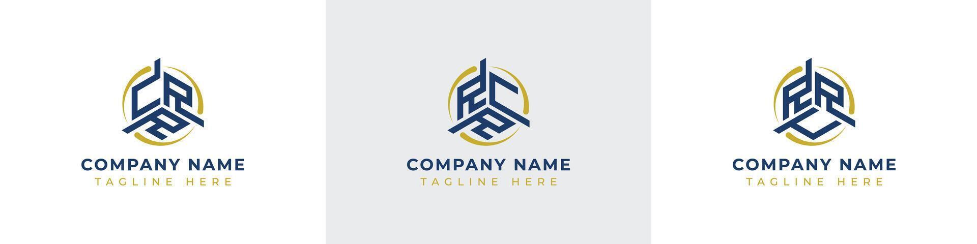 Letters CRR, RCR, RRR Monogram Logo Set, suitable for any business with CRR, RCR, RRR initials vector