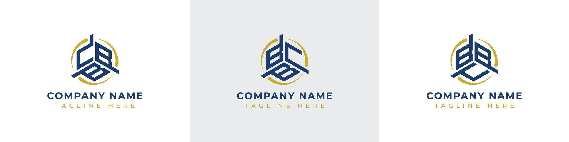Letters CBB, BCB, BBC Monogram Logo Set, suitable for any business with CBB, BCB, BBC initials vector