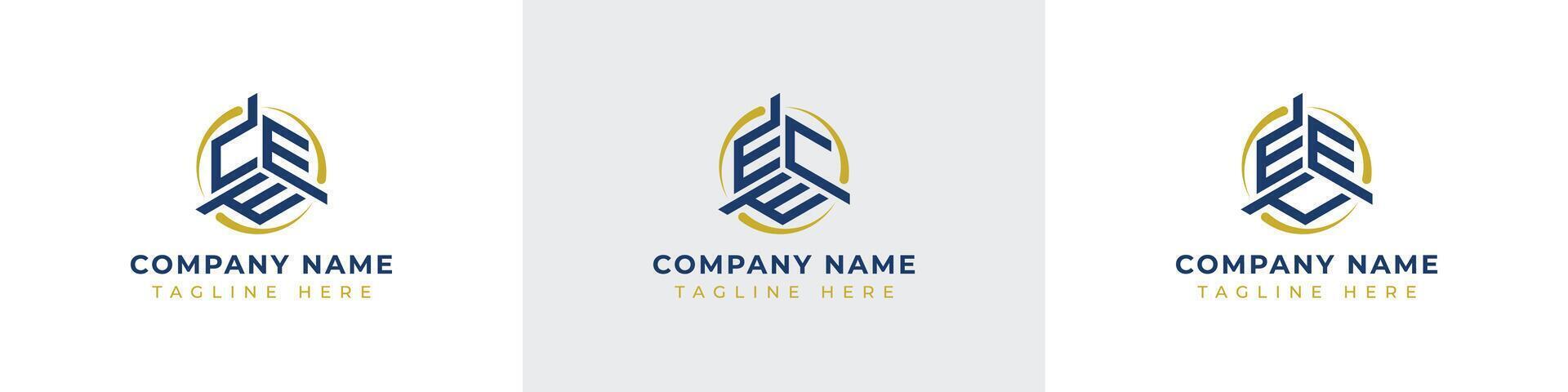 Letters CEE, ECB, EEC Monogram Logo Set, suitable for any business with CEE, ECB, EEC initials vector