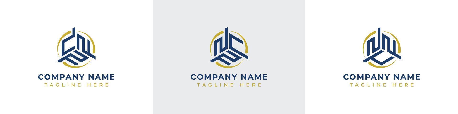 Letters CNN, NCN, NNN Monogram Logo Set, suitable for any business with CNN, NCN, NNN initials vector