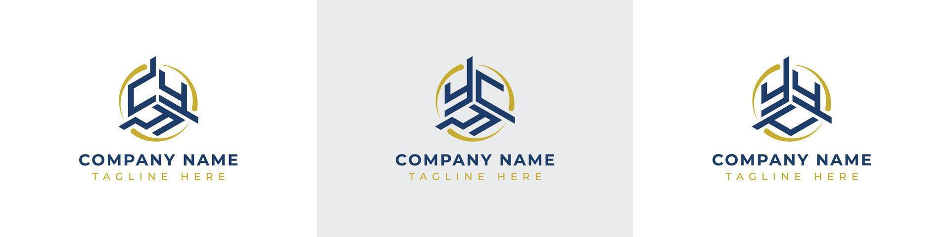 Letters CYY, YCY, YYC Monogram Logo Set, suitable for any business with CYY, YCY, YYC initials vector