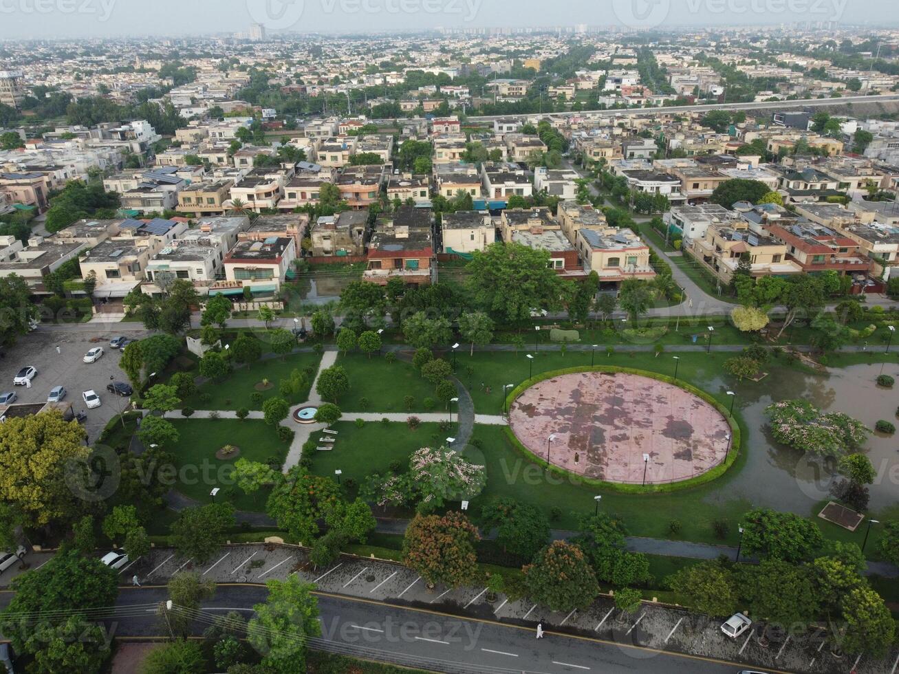 Aerial view of residential are  on 2024-07-22 in Lahore, Pakistan photo