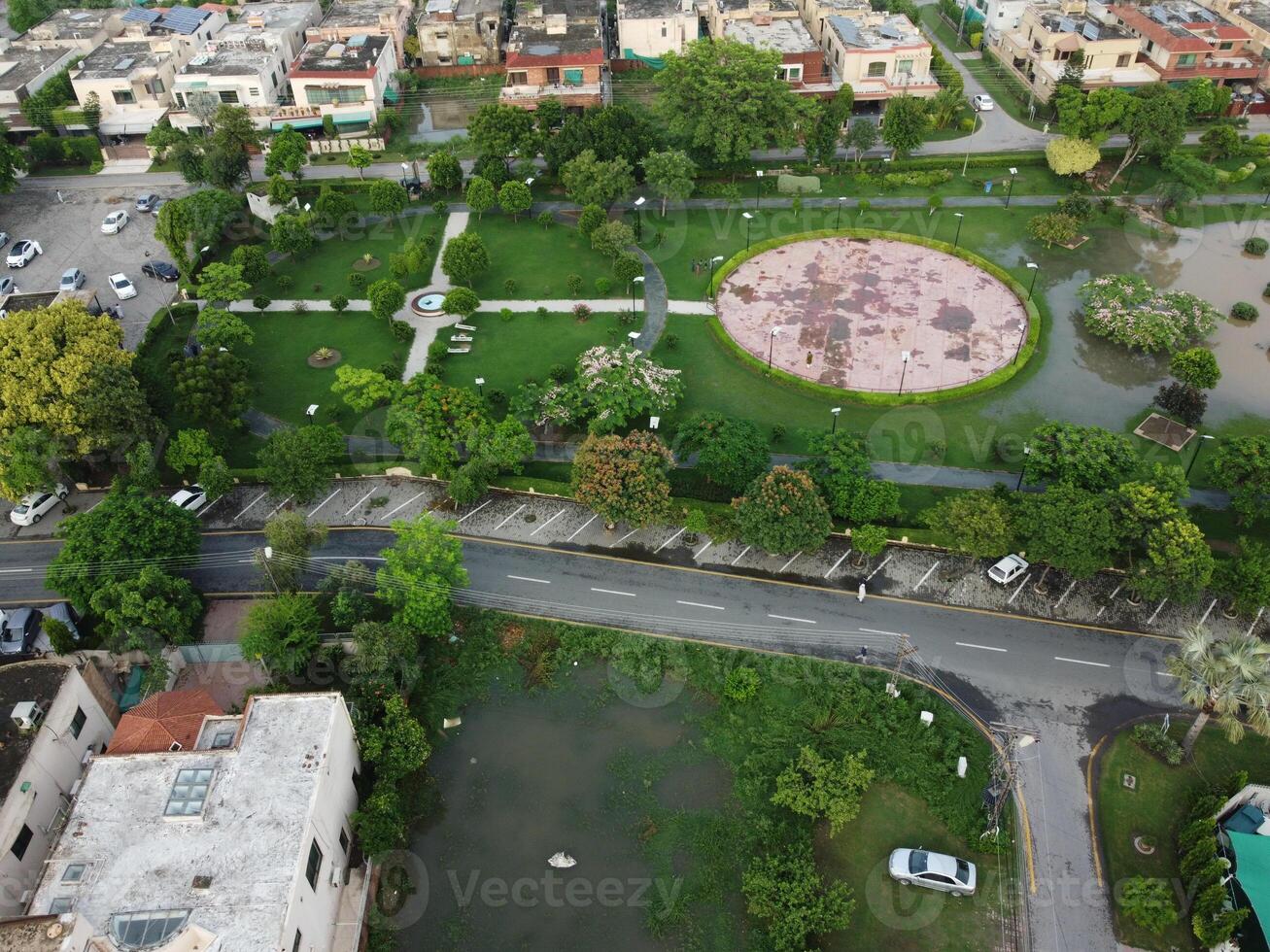 Aerial view of residential are  on 2024-07-22 in Lahore, Pakistan photo