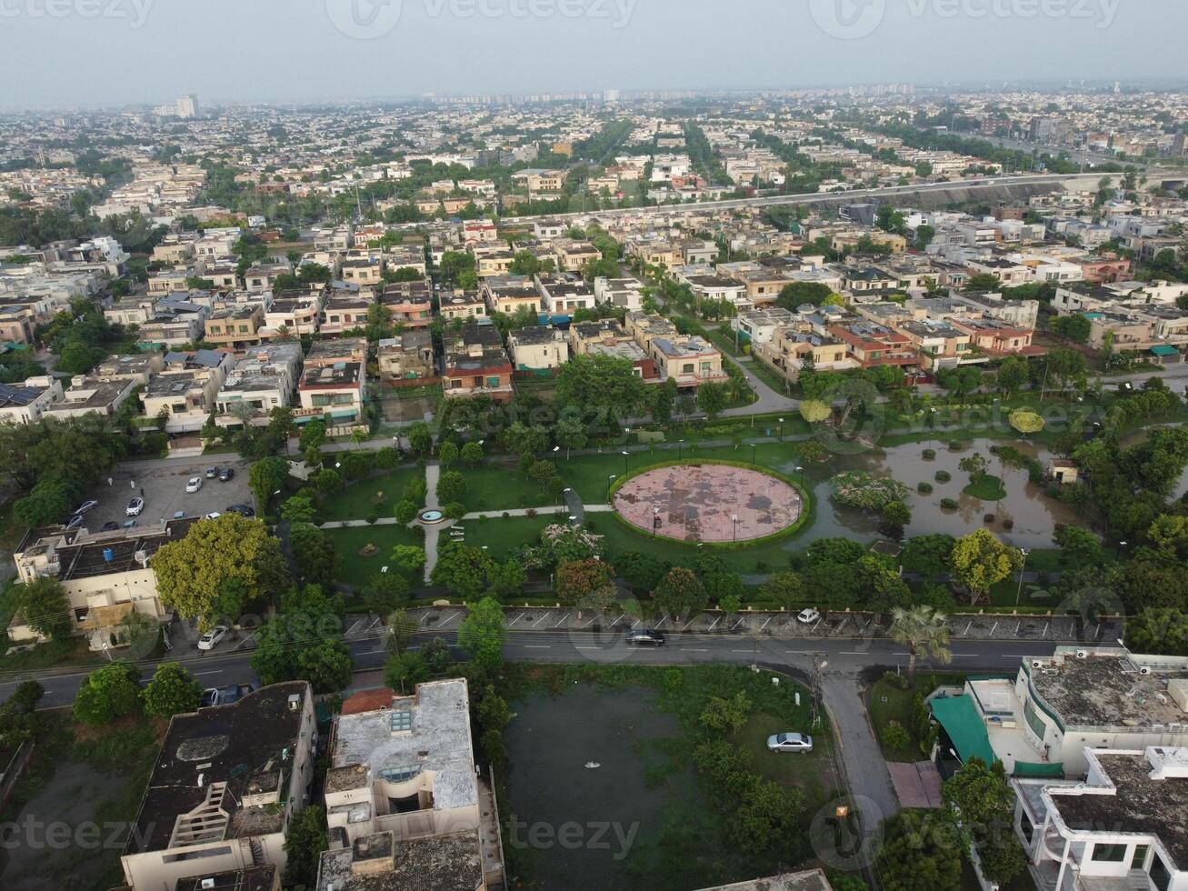 Aerial view of residential are  on 2024-07-22 in Lahore, Pakistan photo