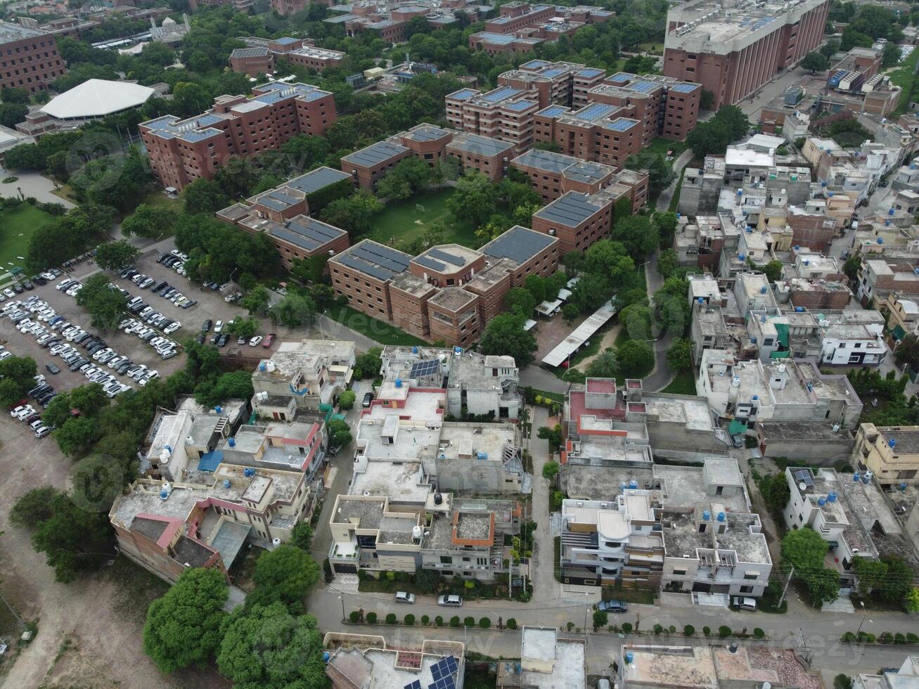 Aerial view of residential are  on 2024-07-22 in Lahore, Pakistan photo