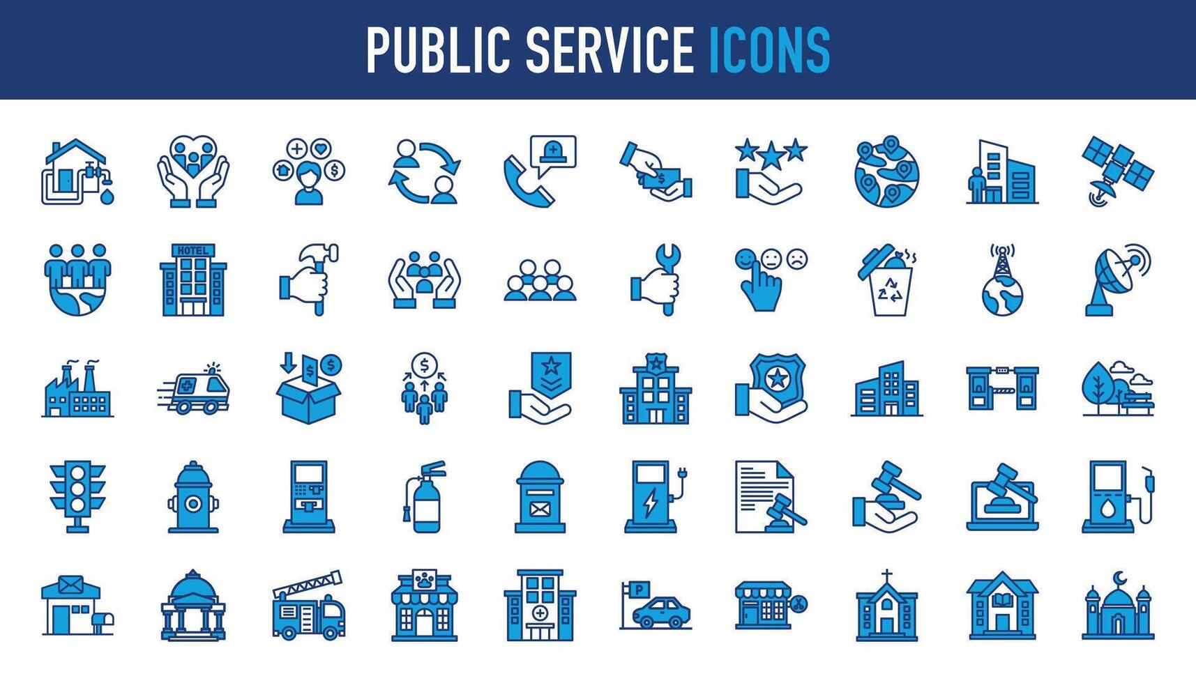 público servicios línea icono colocar. tal como Delgado línea de fumar área, fuego estación, tráfico, autobús detener, faria, bicicleta estacionamiento, público Servicio íconos para informe, presentación, diagrama, web diseño vector