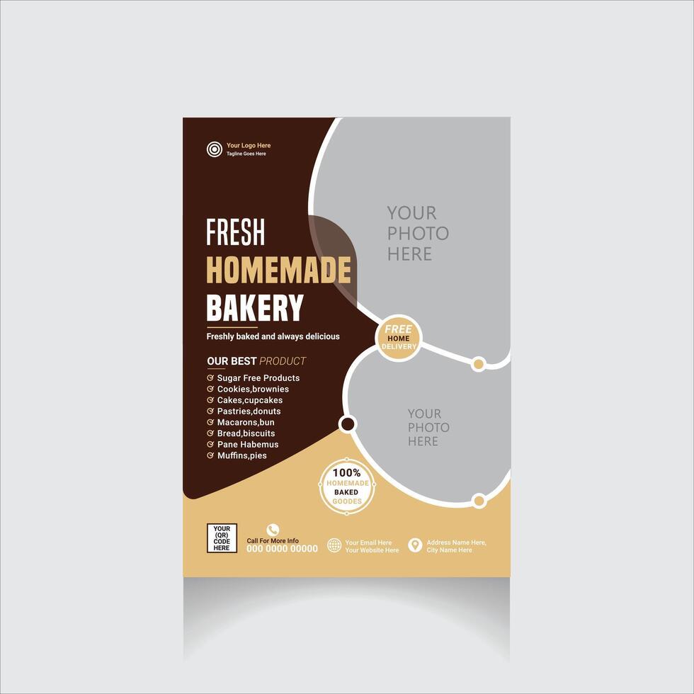 fresh homemade bakery flyer vector