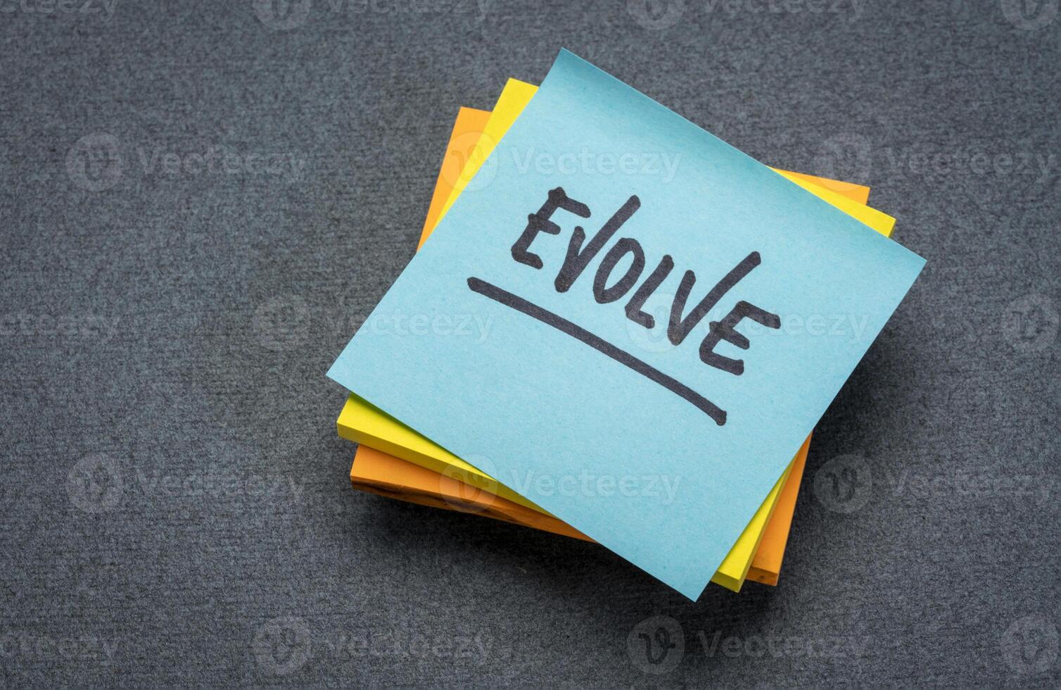 evolve reminder note, change, flexibility and personal development concept photo