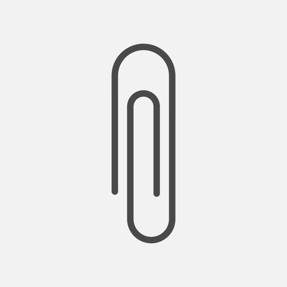 Paperclip office line icon. Stationery supply. Office accessory. Hold papers. Vector