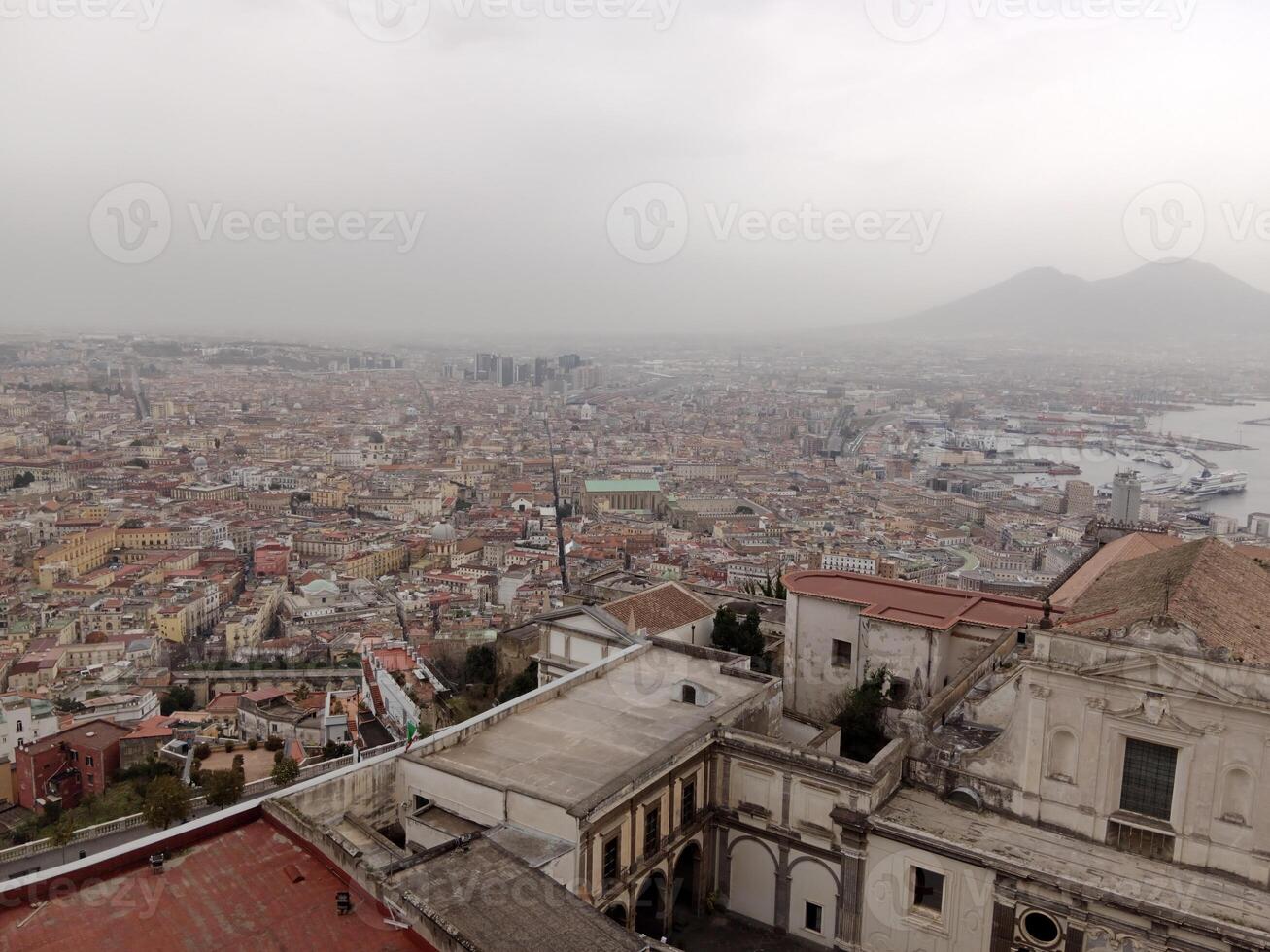 Panorama of Naples from Castel Sant'Elmo offers a breathtaking view of the city's vibrant streets, historic landmarks, and the mesmerizing beauty of the Bay of Naples photo