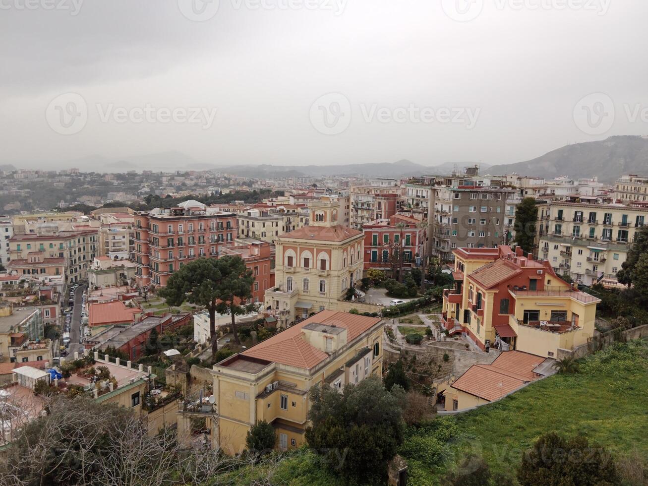 Panorama of Naples from Castel Sant'Elmo offers a breathtaking view of the city's vibrant streets, historic landmarks, and the mesmerizing beauty of the Bay of Naples photo