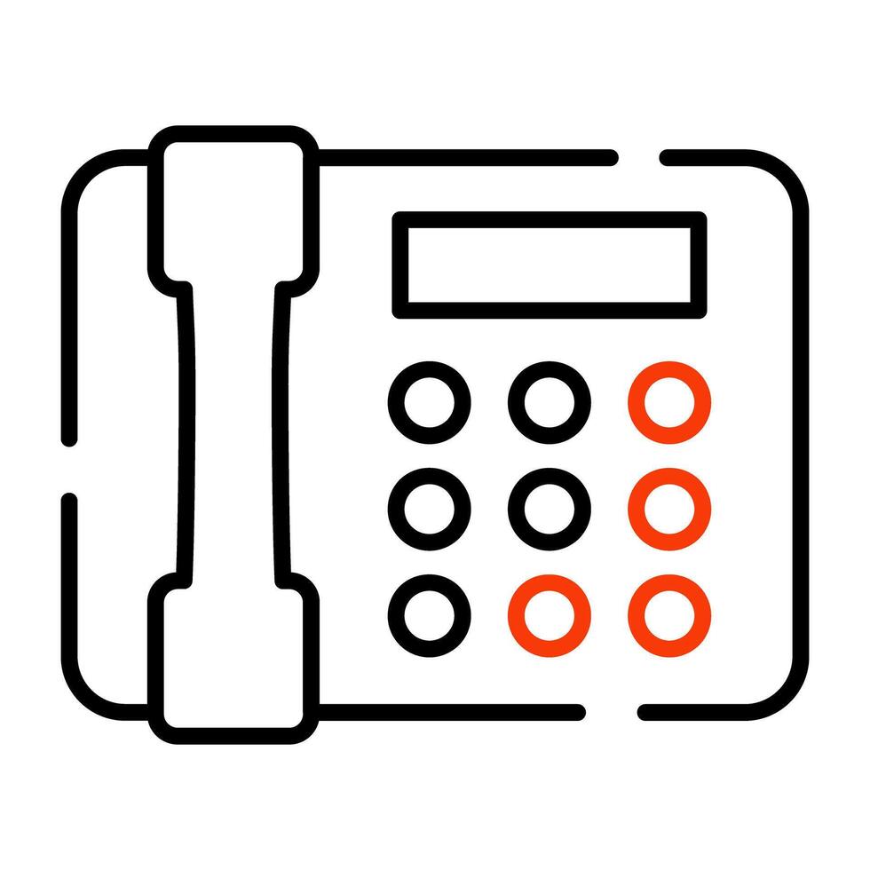 An editable design icon of fax machine vector