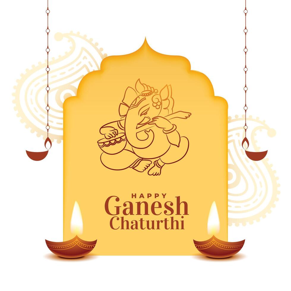 decorative lord ganesha design for ganesh chaturhi festival vector