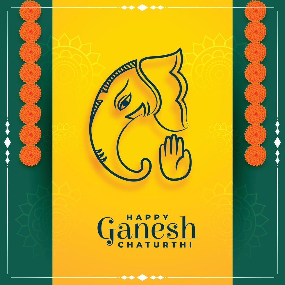 lord ganeha design for hindu festival ganesh chaturthi vector