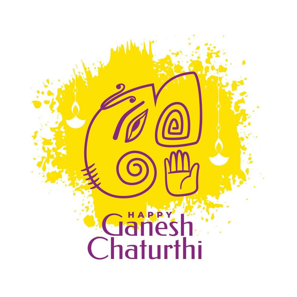 sucio estilo tradicional ganesh chaturthi festival bandera vector