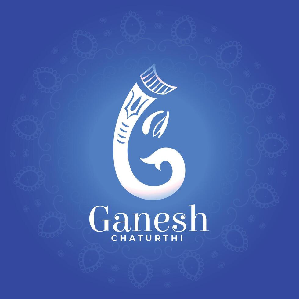 indian festival ganesh chaturthi celebration blue background vector