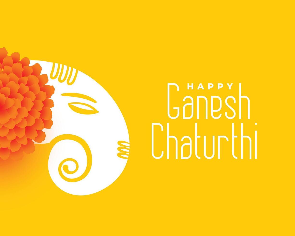 happy ganesh chaturthi festival background with beautiful flower vector