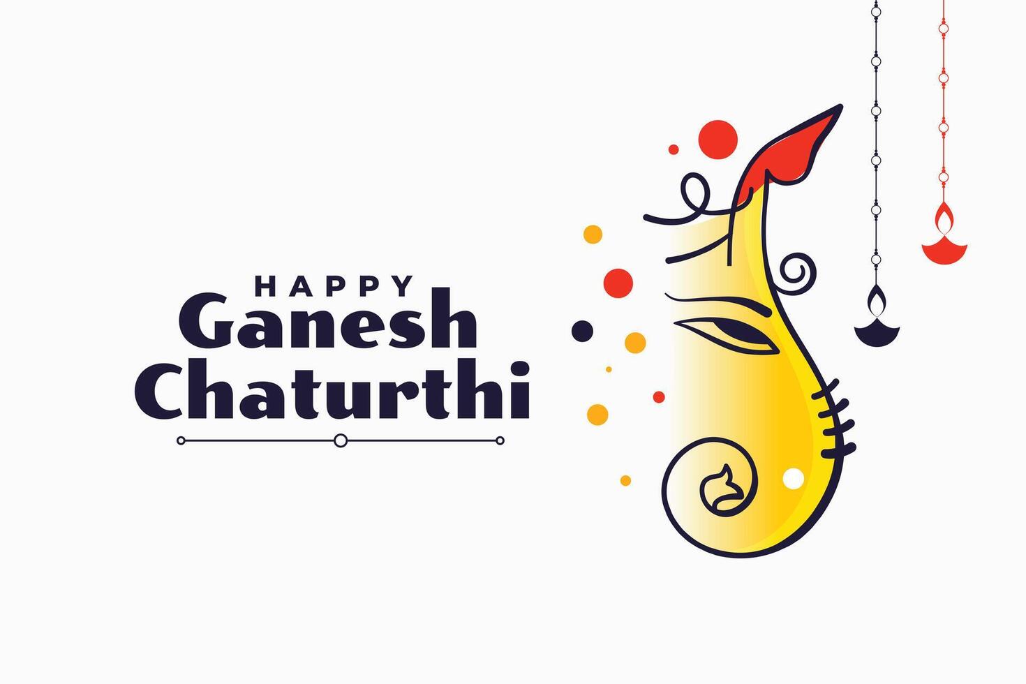 indian festival ganesh chaturthi celebration banner with ganesha design vector