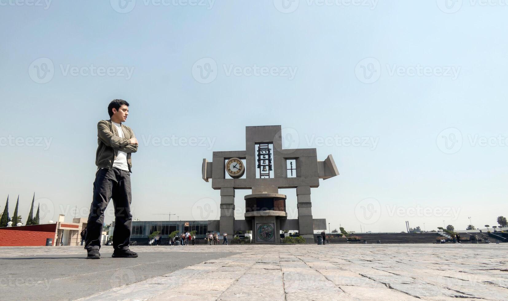 A man in Carrillon Guadalupano Monument, CDMX, Mexico, Basilica photo