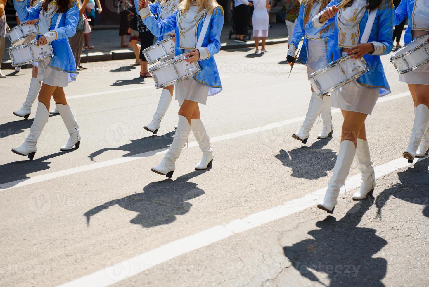 Street promotion of the majorettes of the festival spring. photo