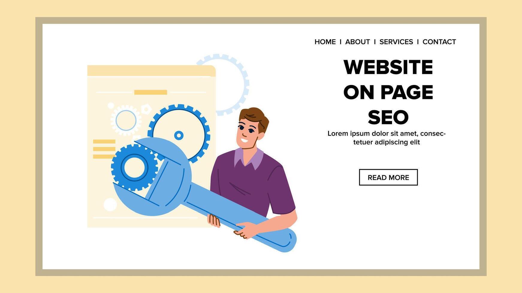 web website on page seo vector