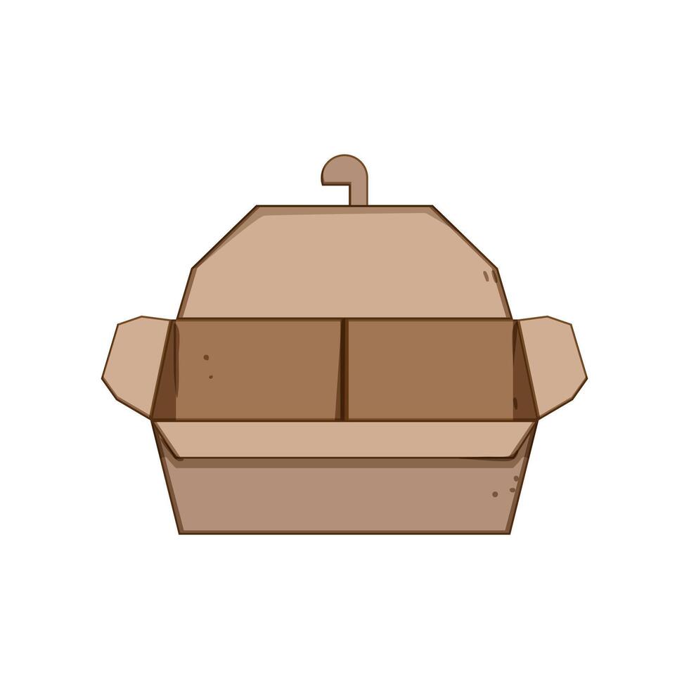delivery food box to go cartoon vector illustration