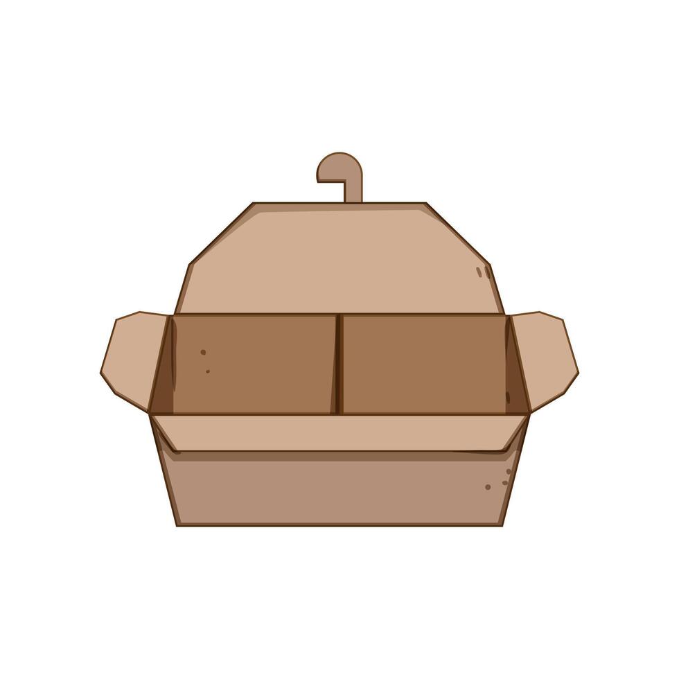 delivery food box to go cartoon vector illustration