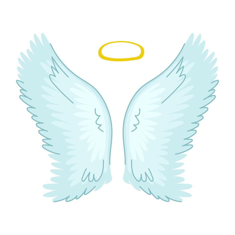 bosquejo ala ángel dibujos animados vector ilustración