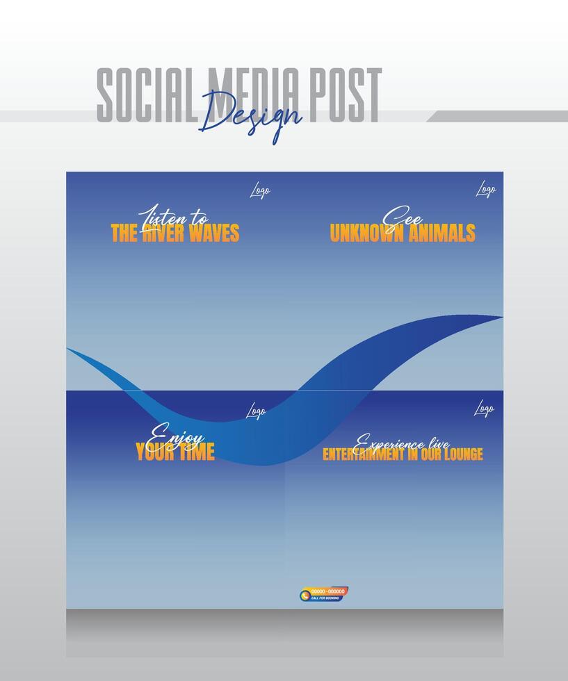 travel cruise ship social media post template vector