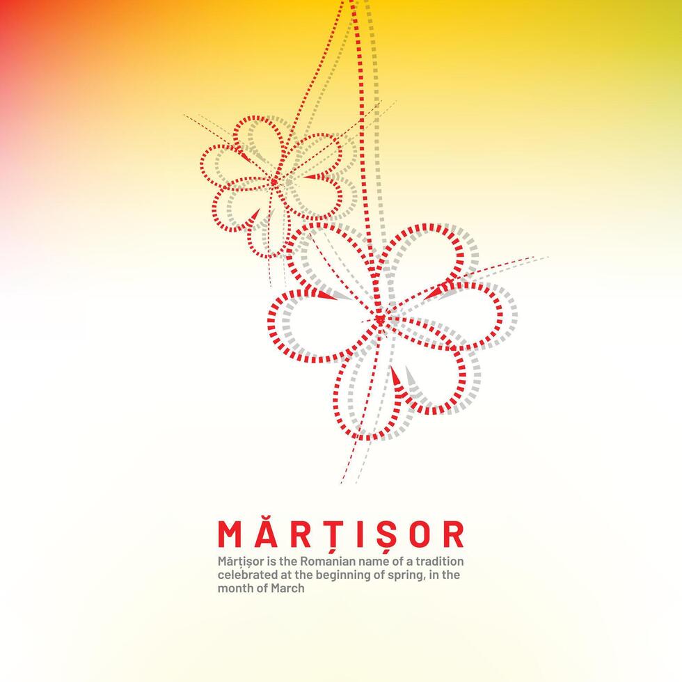 Martisor. Traditional accessory for the holiday of early spring in Romania and MoldovaSocial media post vector