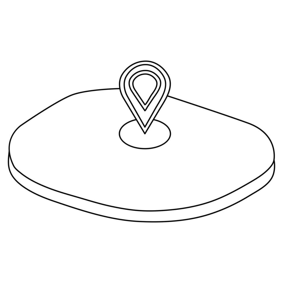 Continuous one line drawing of map point.GPS,Web concept.Map point isolated on a white background. Vector illustration.